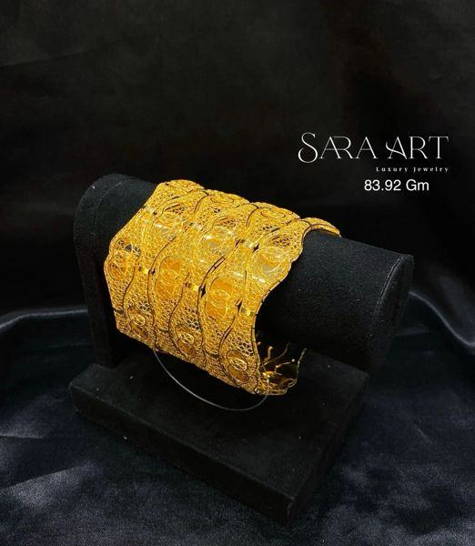 Manchette MN-024: gold bangle set, 83.92 g, SARA ART Dubai