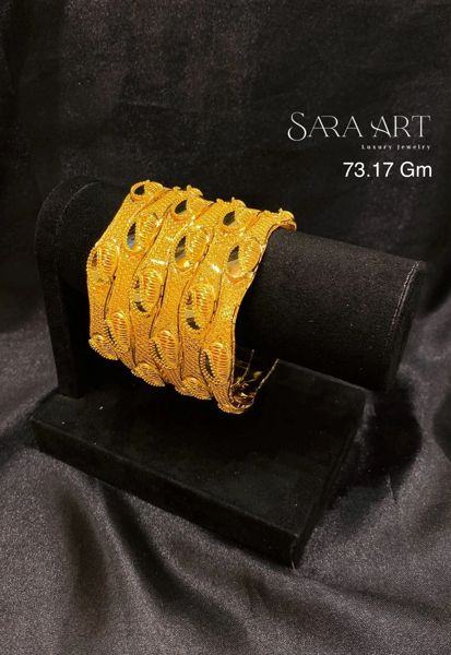 Manchette MN-027: gold bangle set, 73.17 g, SARA ART Dubai